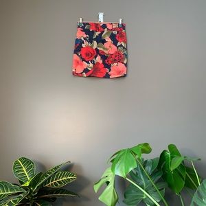 Printed Floral Mini Skirt